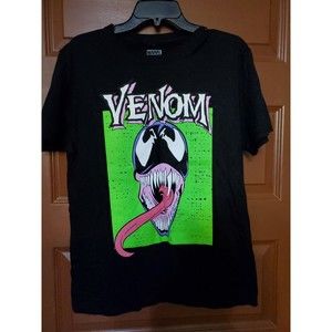 Marvel Venom Retro Comics Graphic Print Shirt Black Mens Size Medium